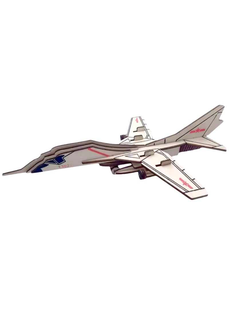 لغز خشبي ثلاثي الأبعاد نموذج تجميع مكعبات البناء لعبة الصبي (ستة مقاتلة قوية) - Image 1